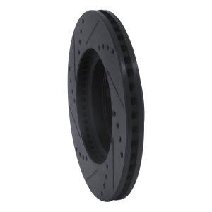 Scion iQ Brake Rotor (1) - Front Right - R1 Concepts - Drilled & Slotted - Black - `06-`19